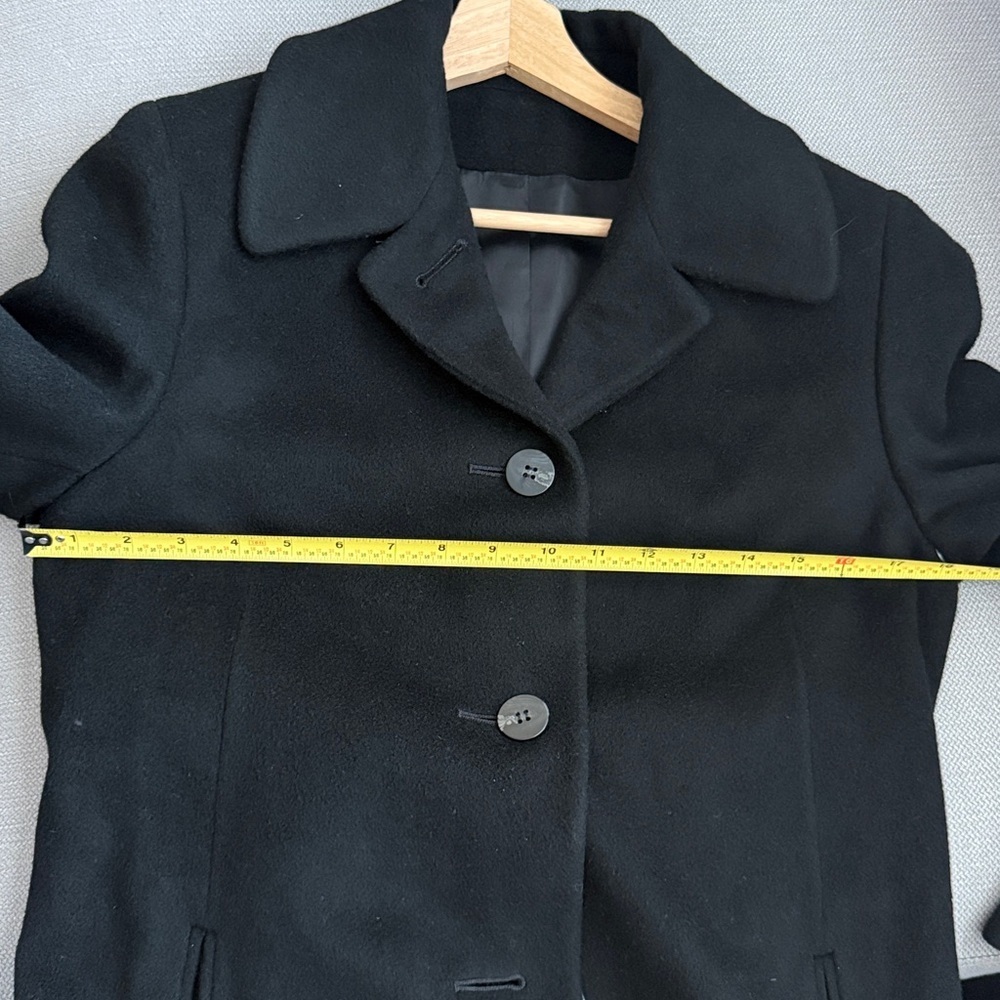 Vintage Saks Fifth Avenue Regency Pure Cashmere Elegant Black Long Coat Size 4 - Picture 12 of 14